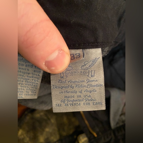 SOLD Gold Waxed Robin’s Jeans Buckle Denim Jeans - Picture 2 of 11